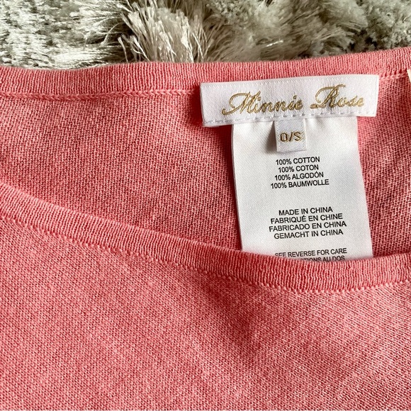 Minnie Rose Pink Fringe Shawl Poncho NWOT - Picture 4 of 5